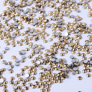 SS3 1440PCS Gold Non Hot Fix Crystal, Flat Back 3D Rhinestones DIY Phone case Nail art design deco supplies