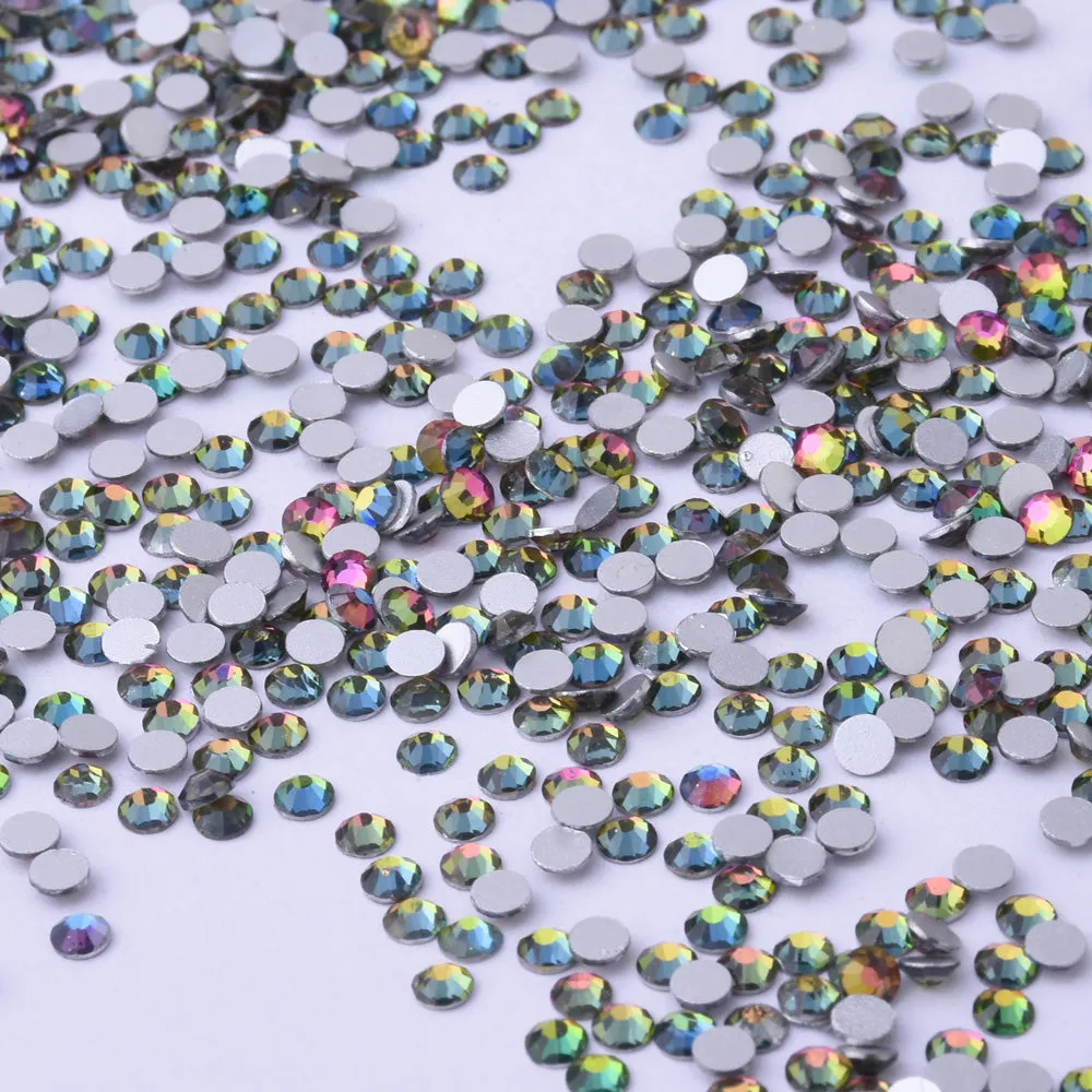 SS4 1440PCS Rainbow colors Non Hot Fix Crystal, Flat Back 3D Rhinestones DIY Phone case Nail art design deco supplies