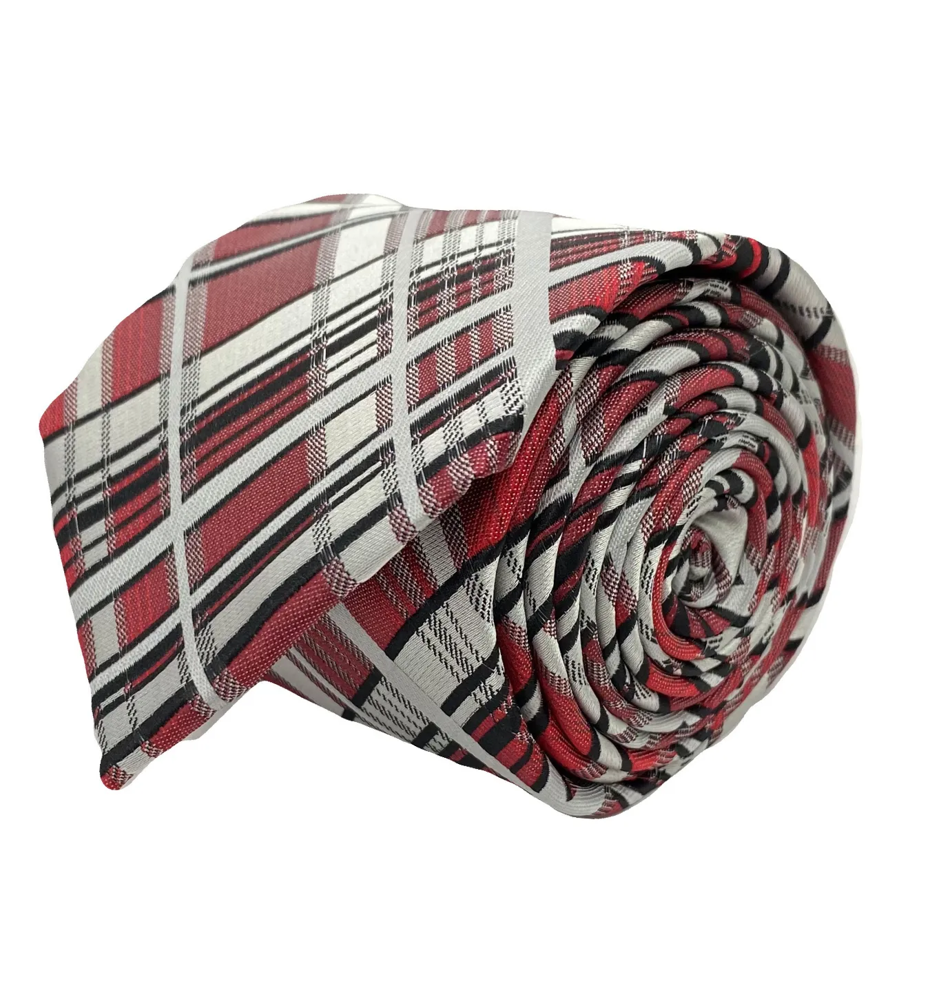 Stacy Adams Tie and Handkerchief - Maroon Plaid T68