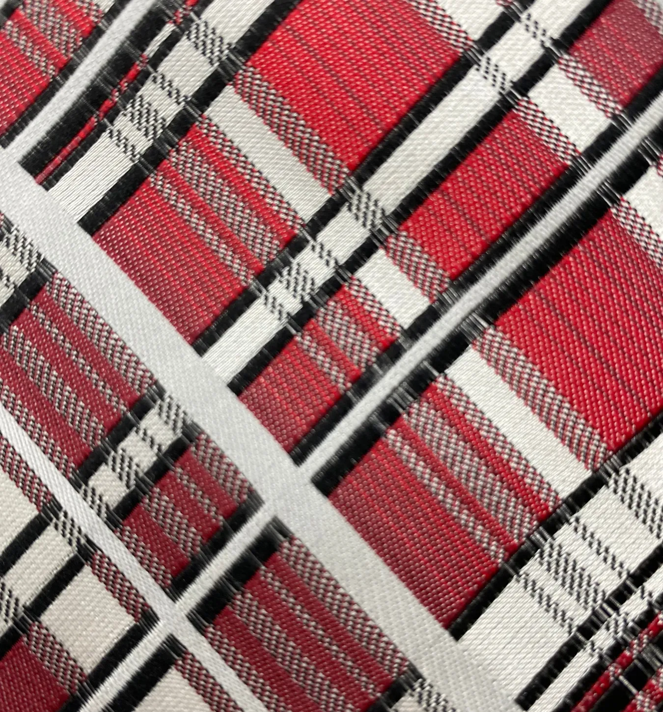 Stacy Adams Tie and Handkerchief - Maroon Plaid T68