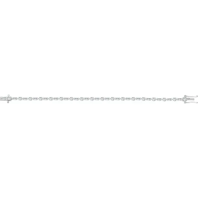 Sterling Silver Cubic Zirconia Line 7" Bracelet