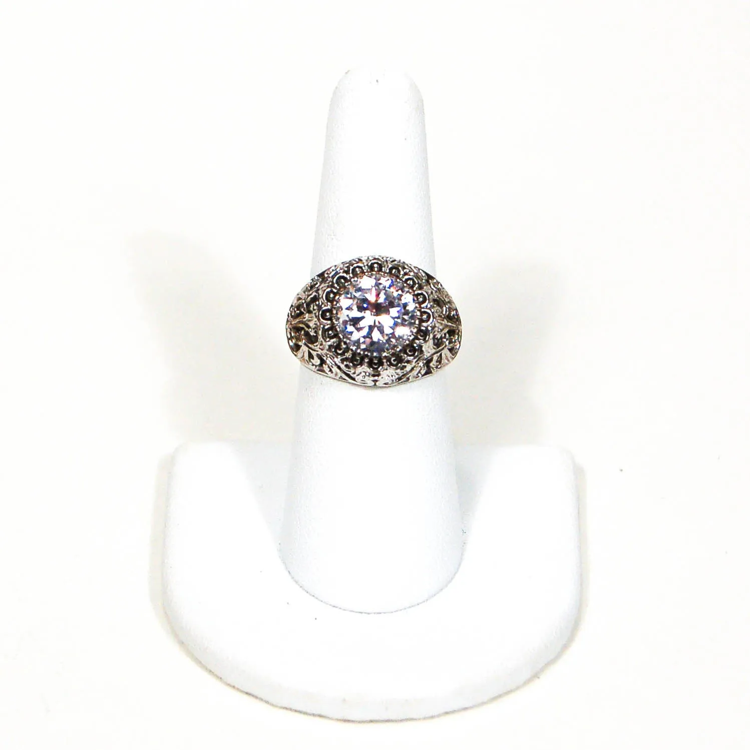 Sterling Silver Solitaire CZ Engagement Ring