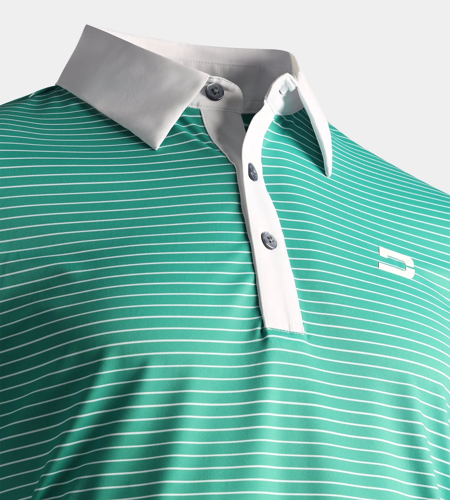 STRIPE PIQUE POLO - GREEN