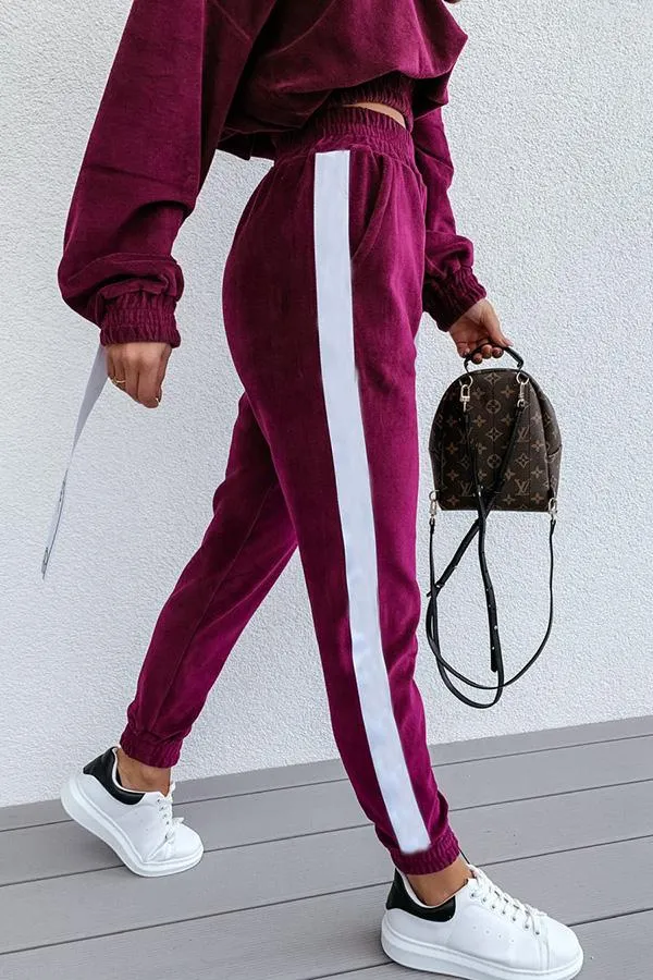 Sunday Chic Velvet Hoodies Top &Joggers Set