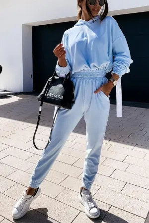 Sunday Chic Velvet Hoodies Top &Joggers Set