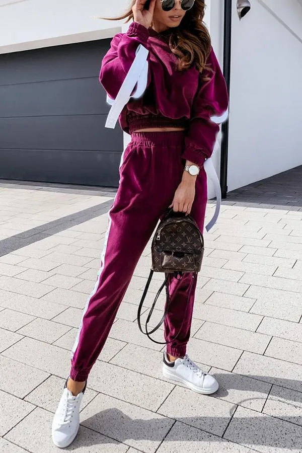 Sunday Chic Velvet Hoodies Top &Joggers Set
