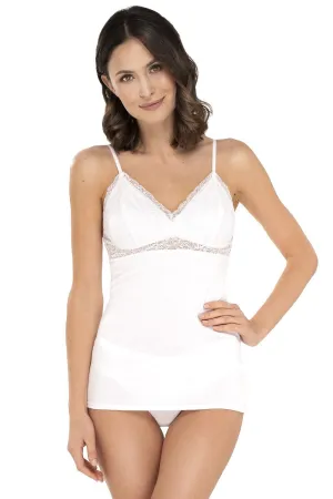 T-shirt Cotton Lace Trim Camisole Top – White