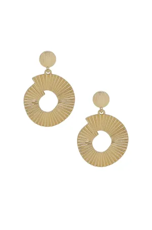 Textured Swirl 18k Gold Plated Drop Earrings
