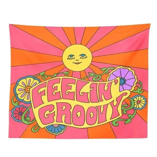 The 80s Aesthetic Colorful Tapestry