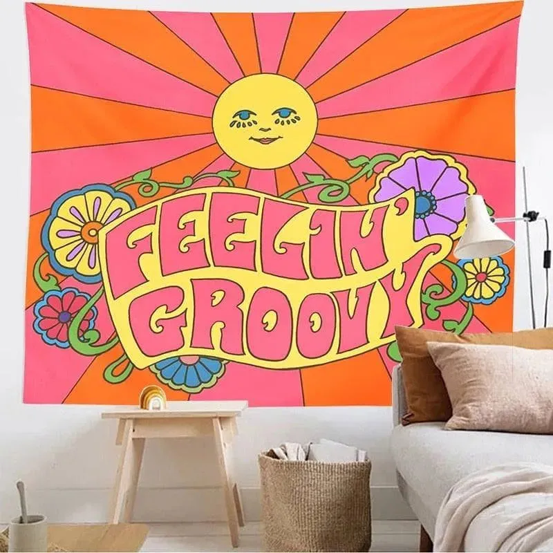 The 80s Aesthetic Colorful Tapestry