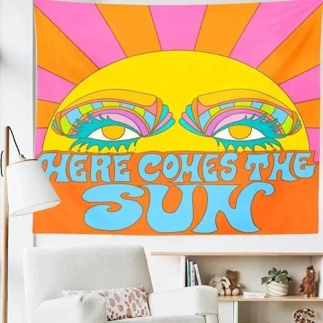 The 80s Aesthetic Colorful Tapestry