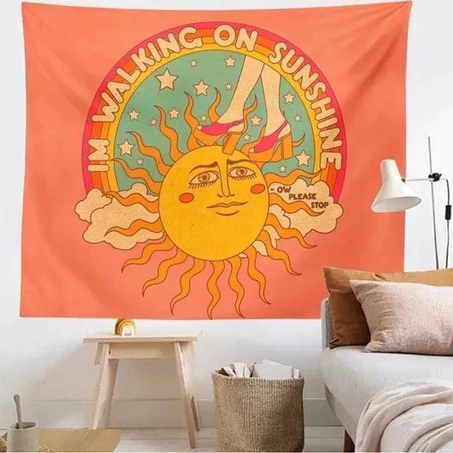The 80s Aesthetic Colorful Tapestry