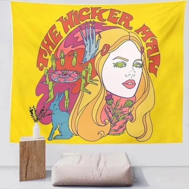 The 80s Aesthetic Colorful Tapestry