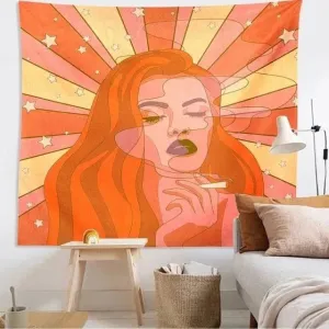 The 80s Aesthetic Colorful Tapestry