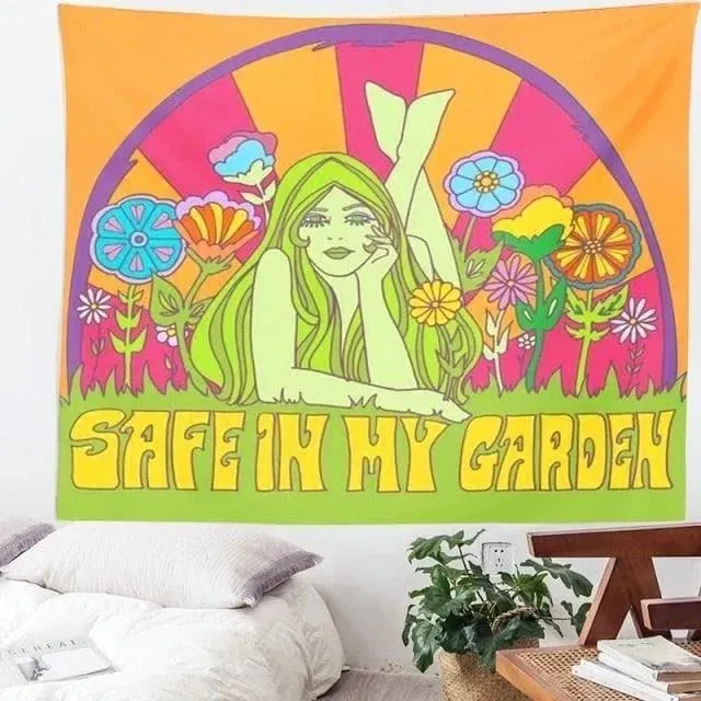 The 80s Aesthetic Colorful Tapestry