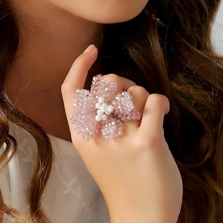 The Kayla Crystal Flower Luxury Ring
