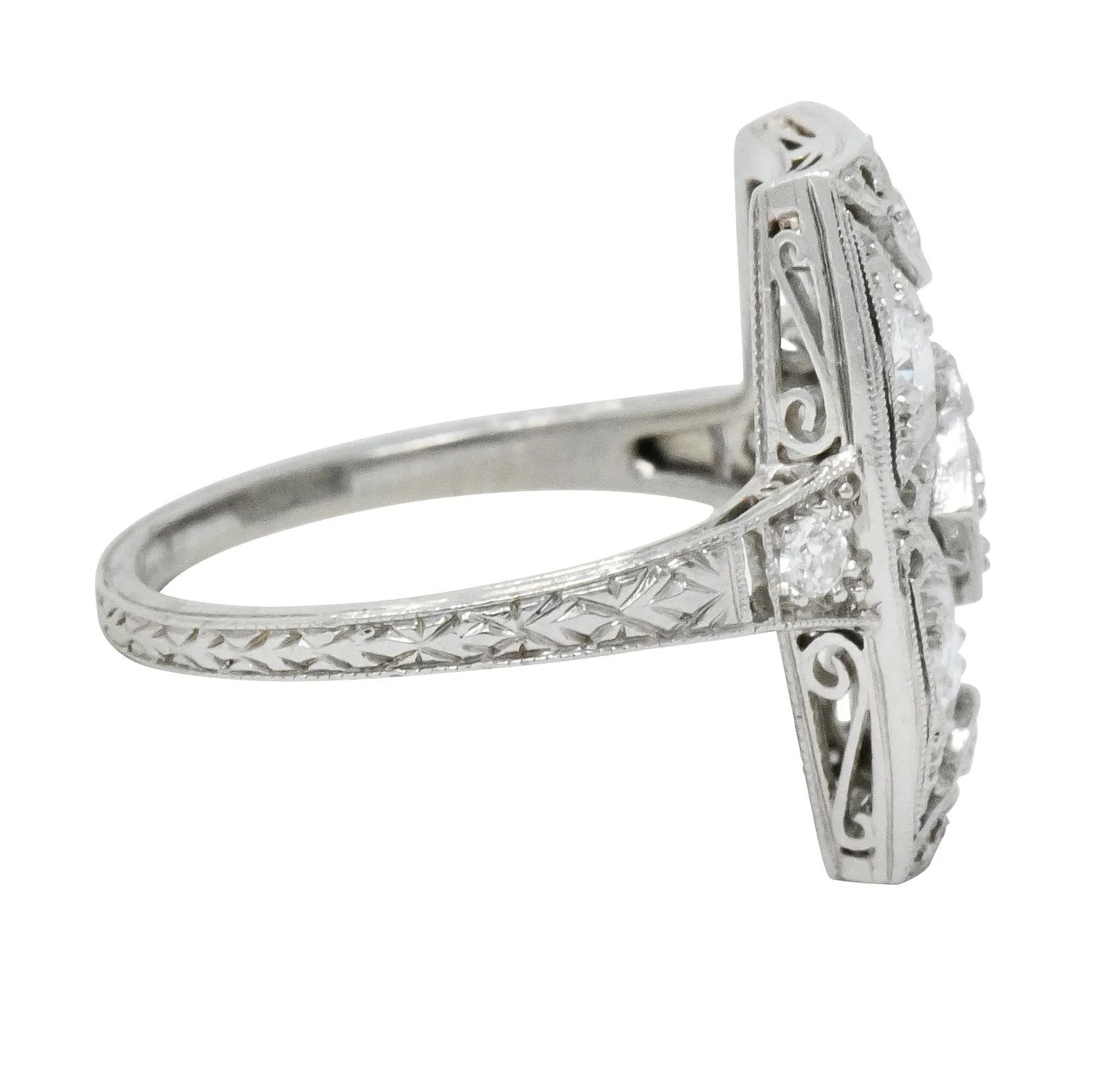 Tiffany & Co. Art Deco 0.40 CTW Diamond Platinum Dinner Ring