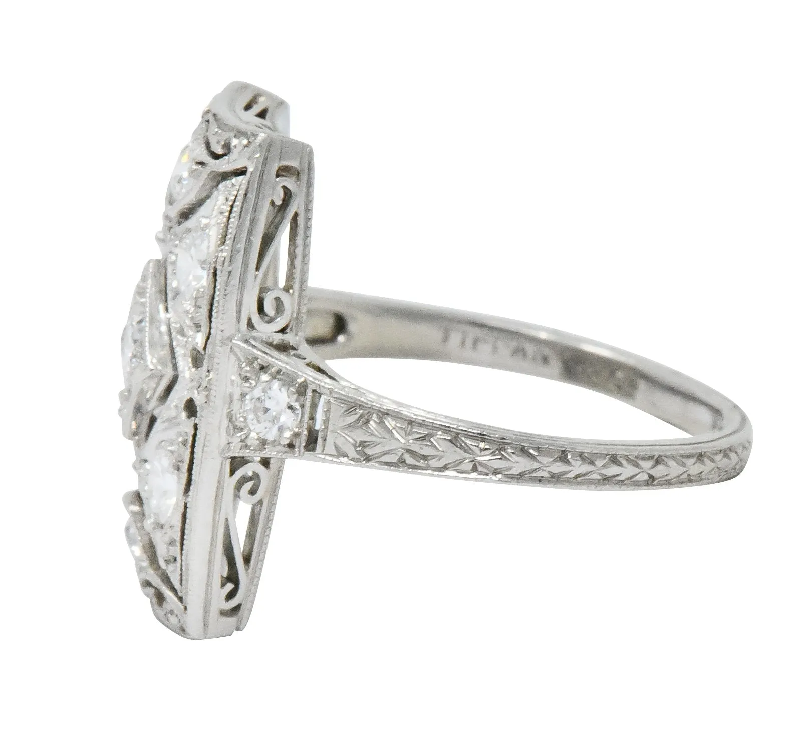 Tiffany & Co. Art Deco 0.40 CTW Diamond Platinum Dinner Ring