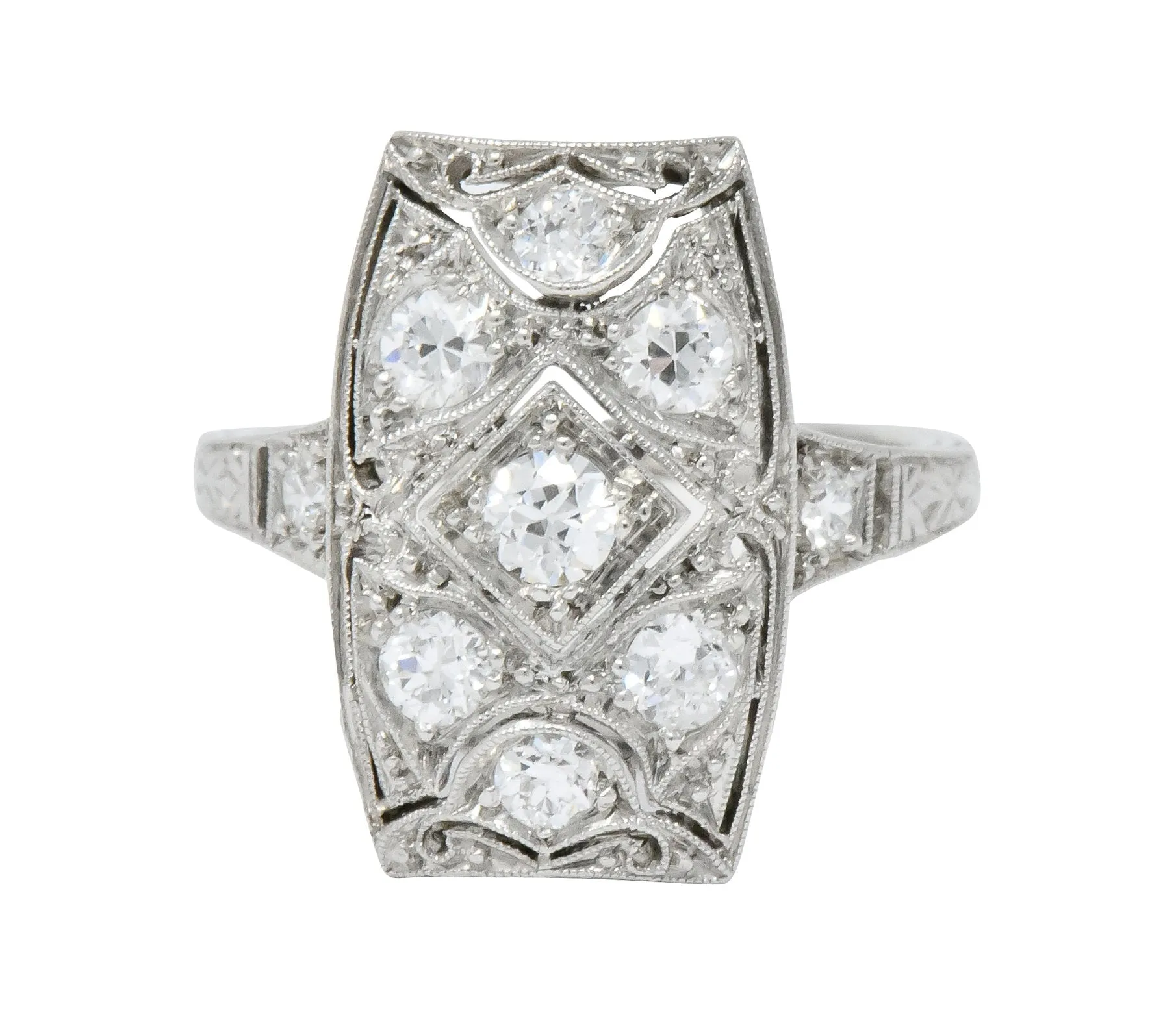 Tiffany & Co. Art Deco 0.40 CTW Diamond Platinum Dinner Ring