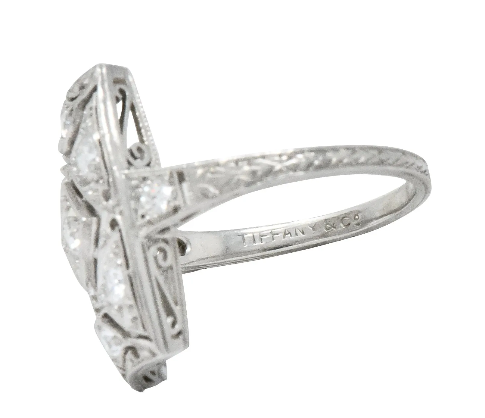 Tiffany & Co. Art Deco 0.40 CTW Diamond Platinum Dinner Ring