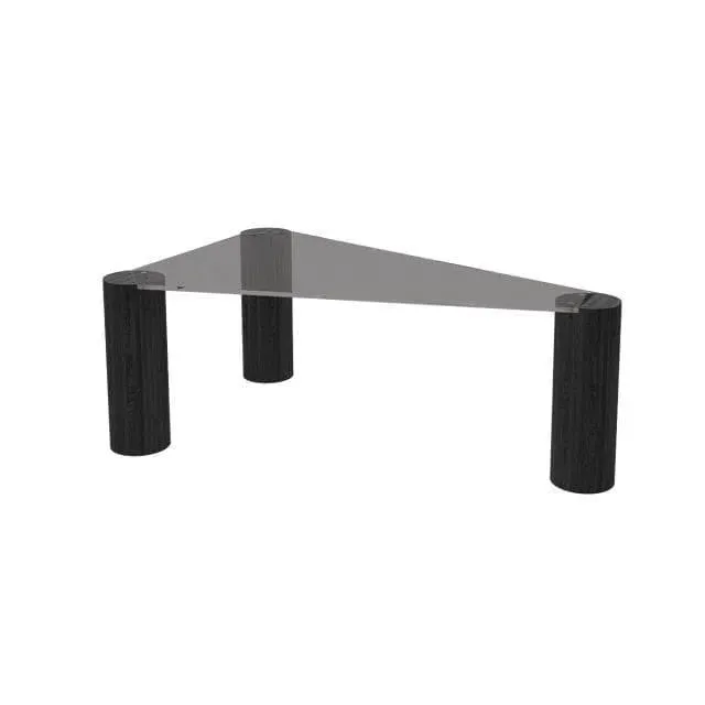 Triangle Round Corner Wooden Transparent Coffee Table