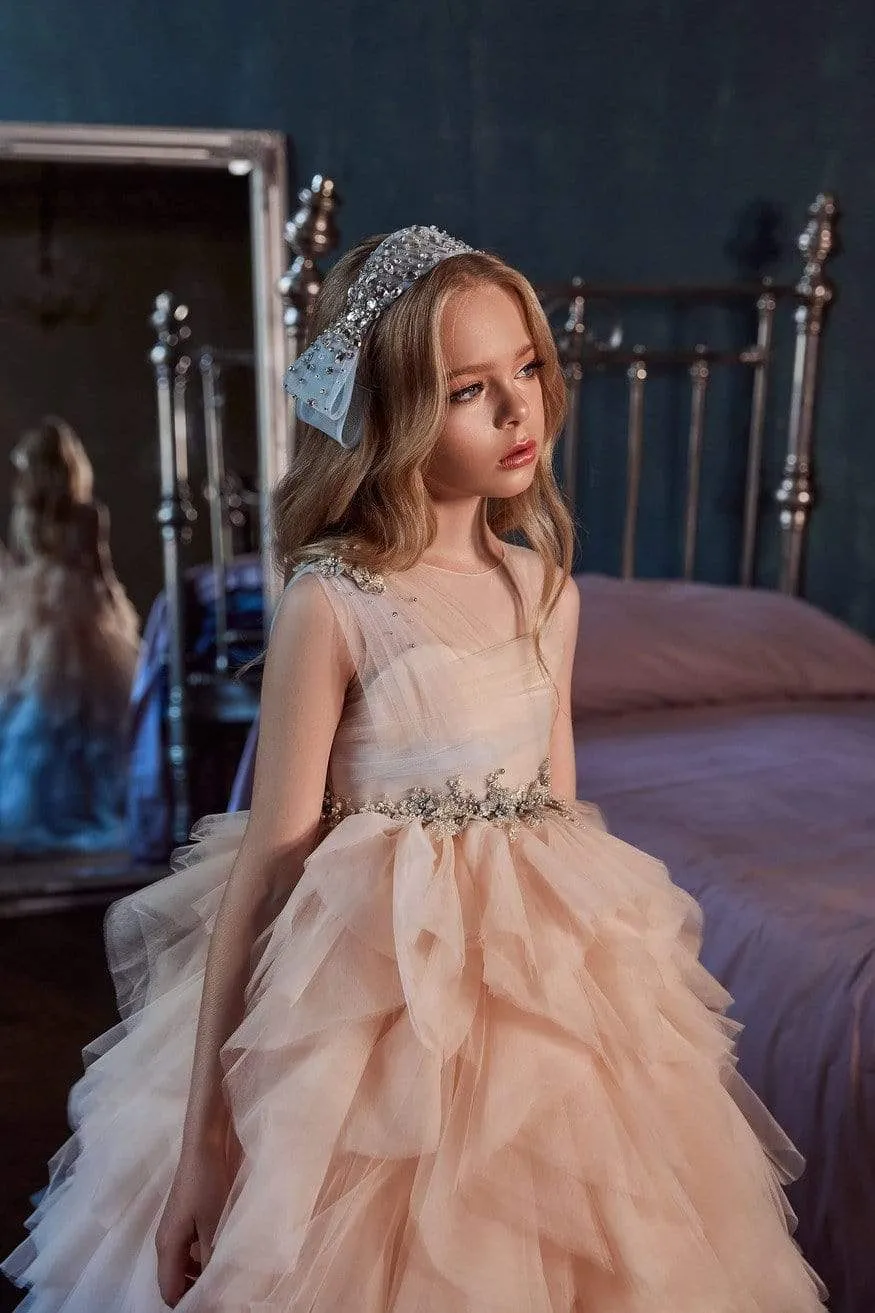Two-tone Ruffle Ballgown Girls Birthday Dress in Ombre