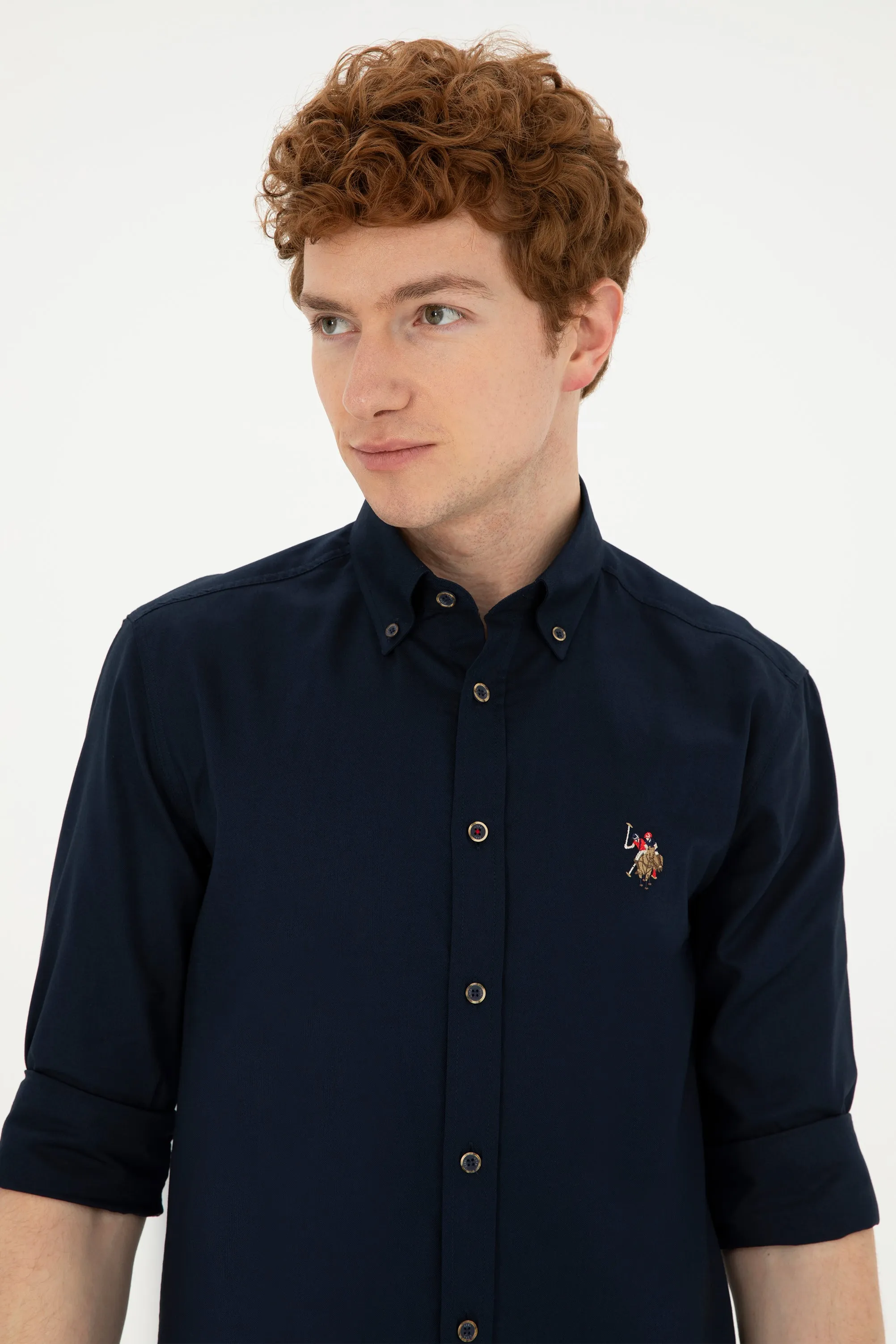US Polo Assn. Men Shirt Slim Full Sleeve Navy VR033 USPSH304 USPA