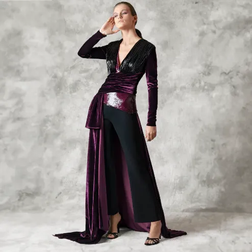 Velvet Drape Top