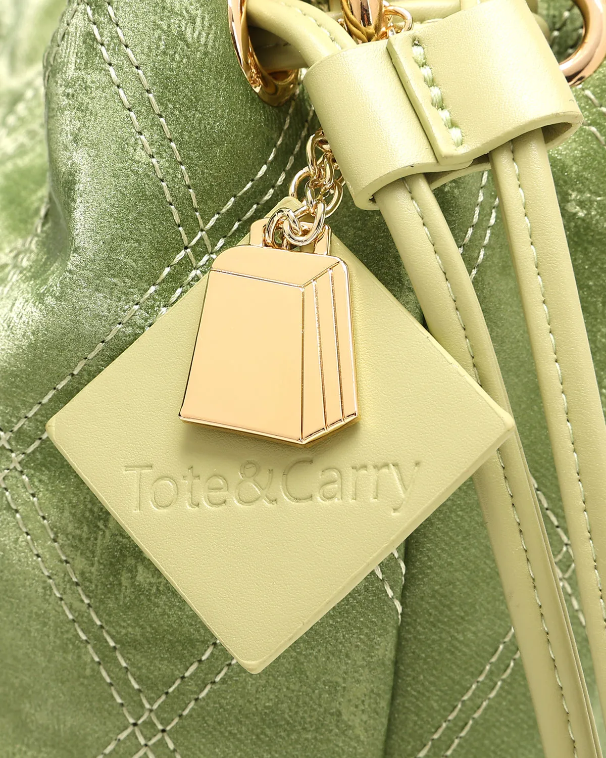 Velvet Evening Bag in Crystal Green