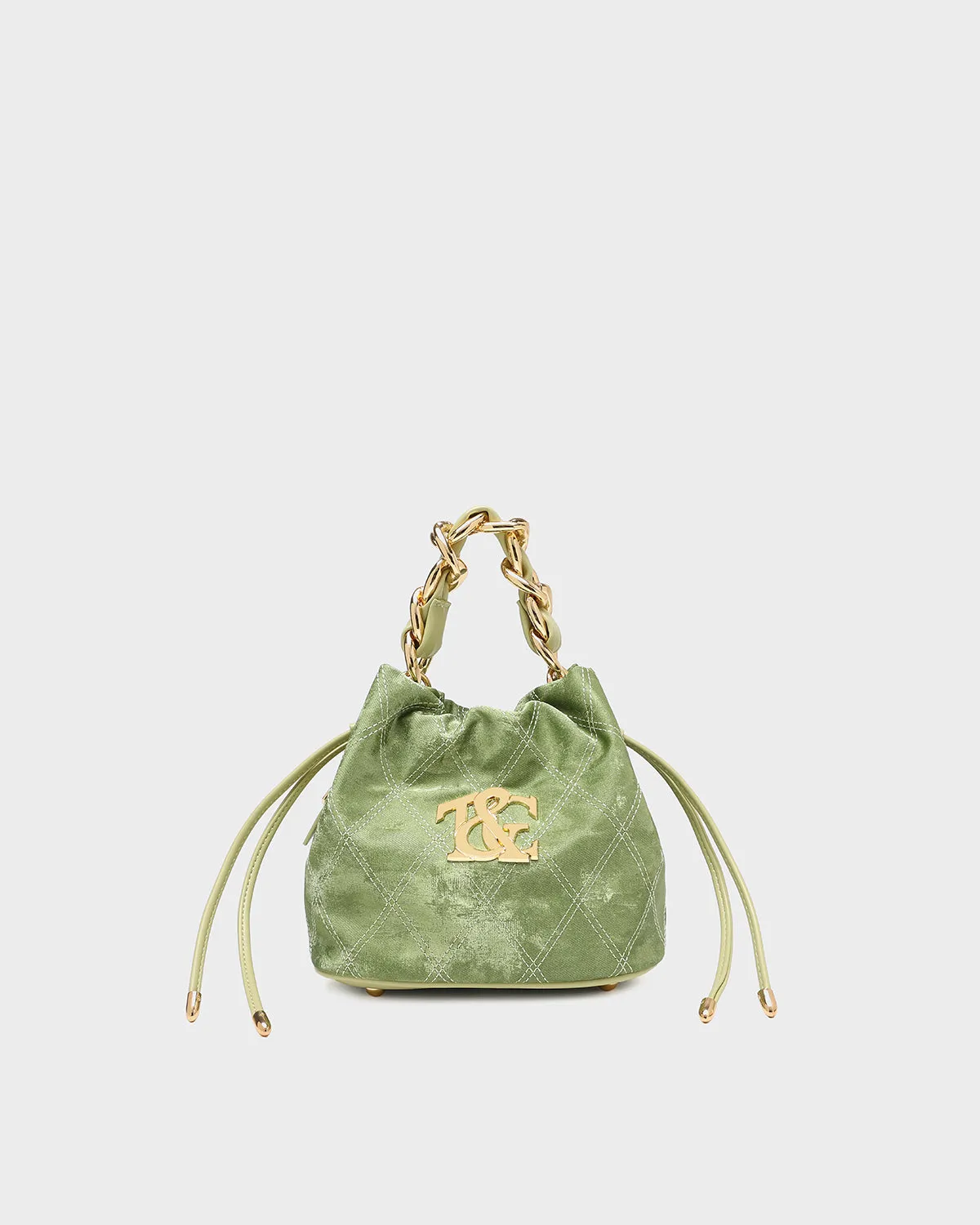 Velvet Evening Bag in Crystal Green