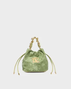 Velvet Evening Bag in Crystal Green