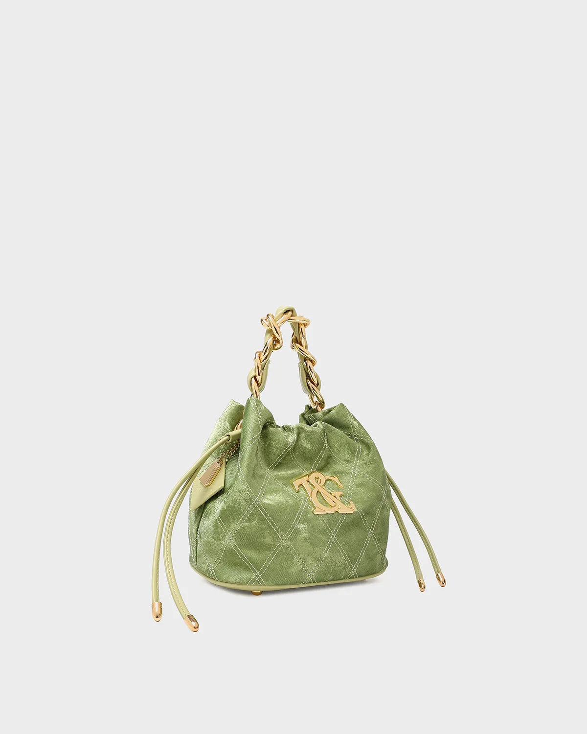 Velvet Evening Bag in Crystal Green