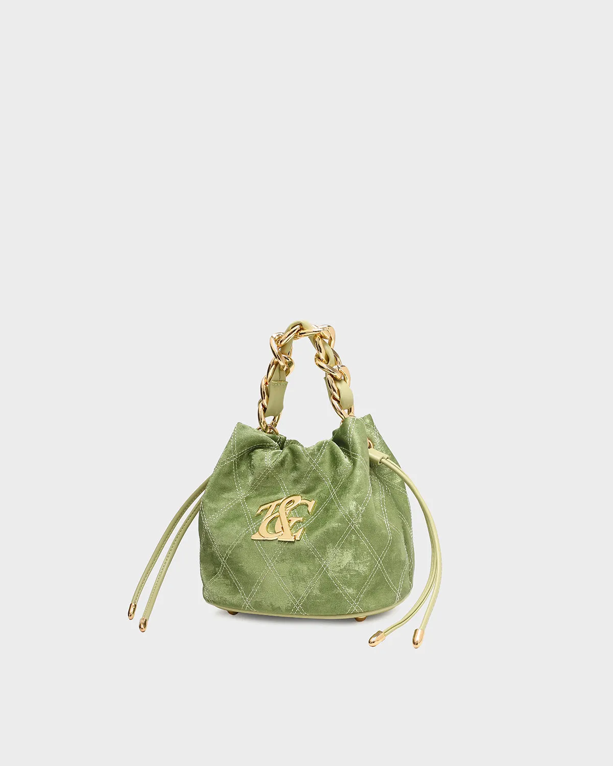 Velvet Evening Bag in Crystal Green