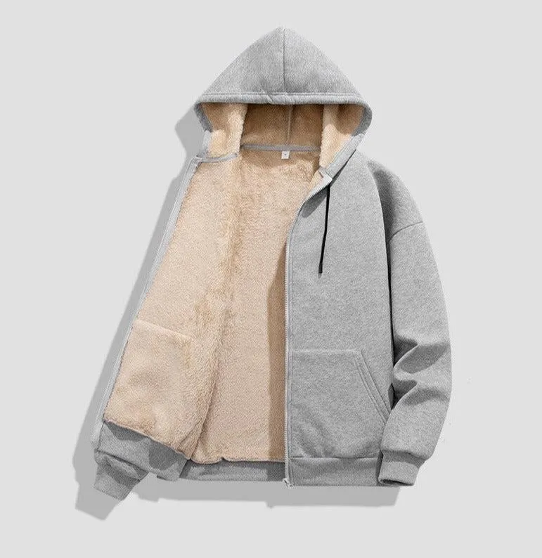 Velvet Thickened Hooded Jacket