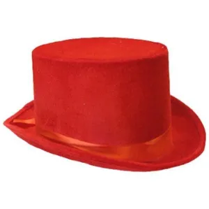 Velvet Top Hat - Red