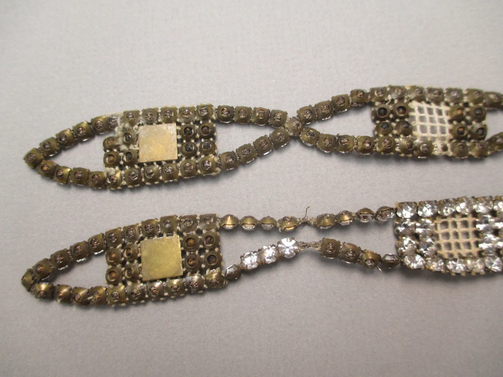 Vinage 1920s Rhinestone appliqué set of 2