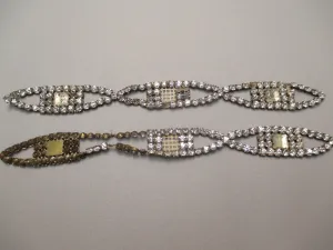 Vinage 1920s Rhinestone appliqué set of 2