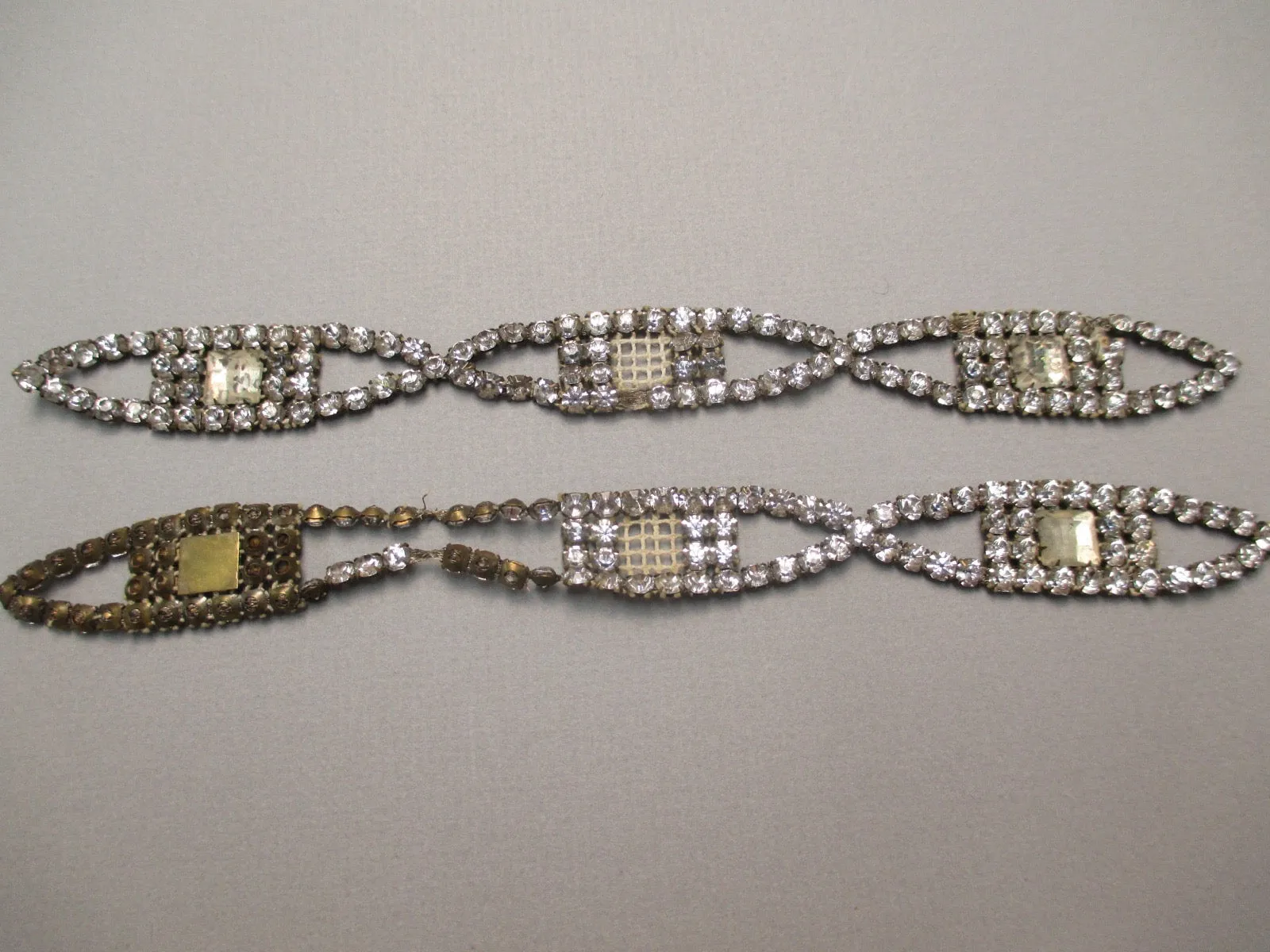 Vinage 1920s Rhinestone appliqué set of 2