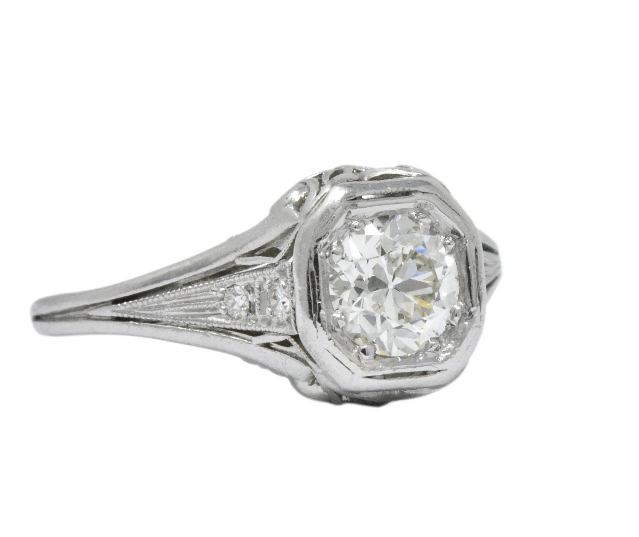 Vintage Art Deco 0.73 CTW Diamond Platinum Engagement Ring