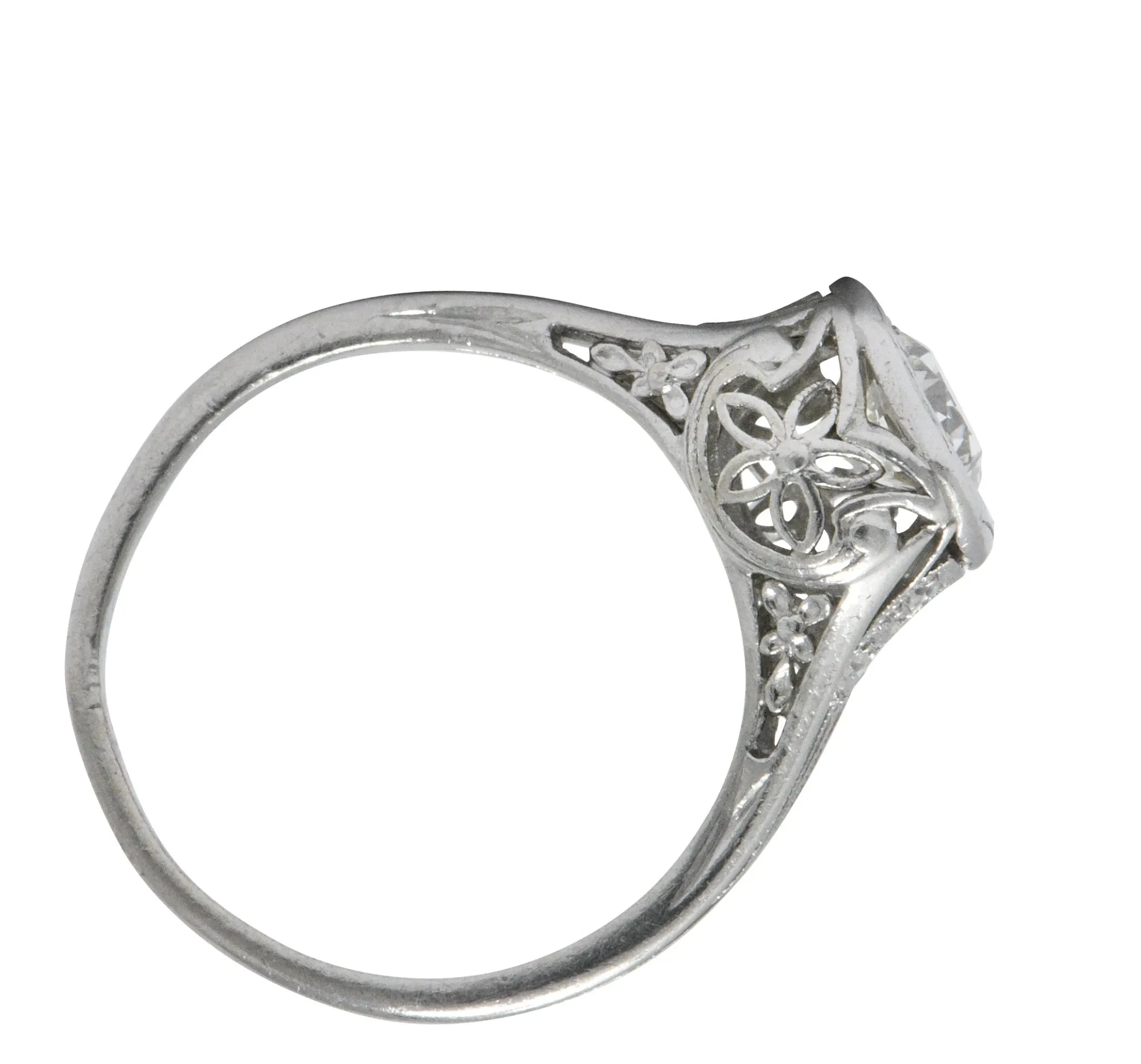 Vintage Art Deco 0.73 CTW Diamond Platinum Engagement Ring
