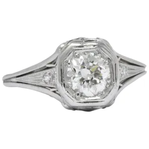 Vintage Art Deco 0.73 CTW Diamond Platinum Engagement Ring