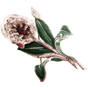 Vintage Brooch Large Calla Lily  Paste & Enamel 1930s