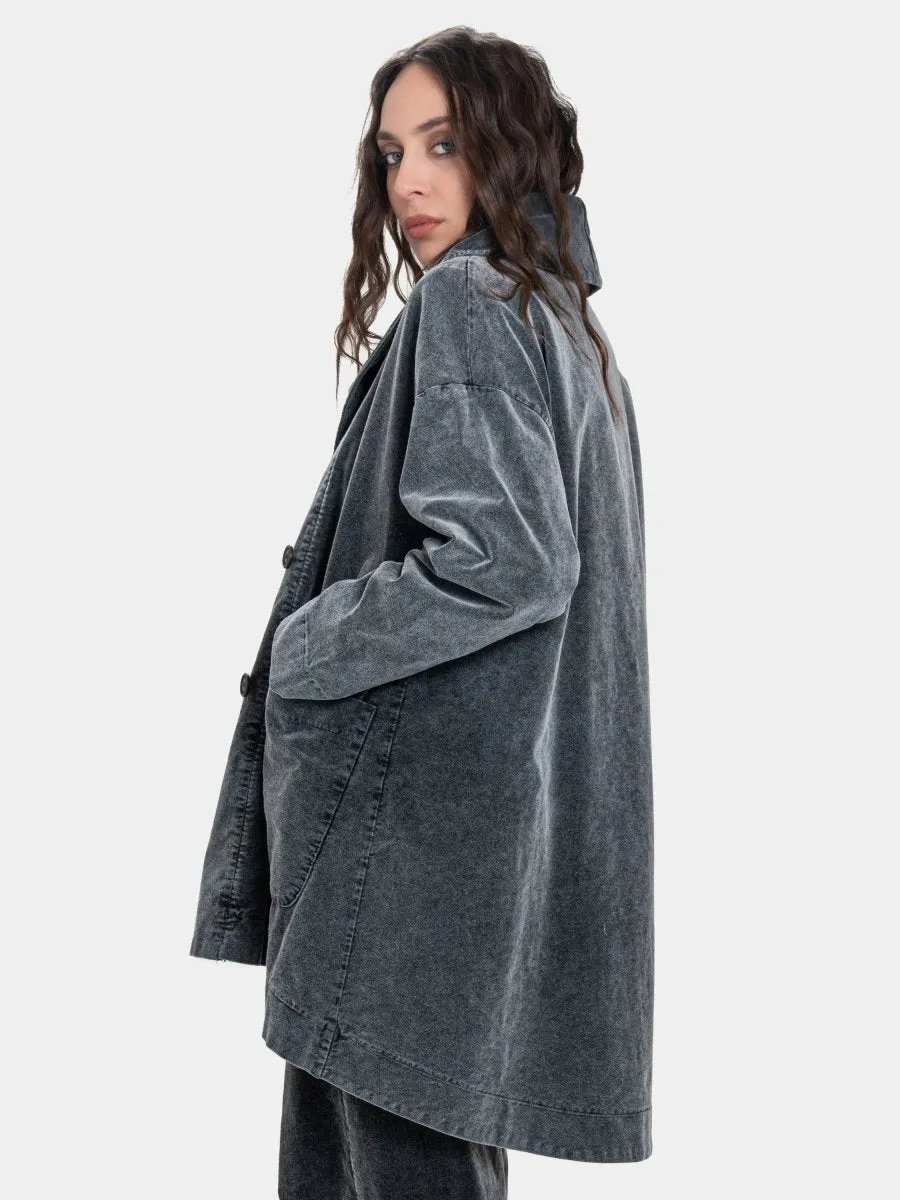 Vintage Look Shawl Collar Coat