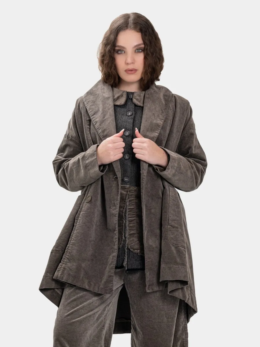 Vintage Look Shawl Collar Coat