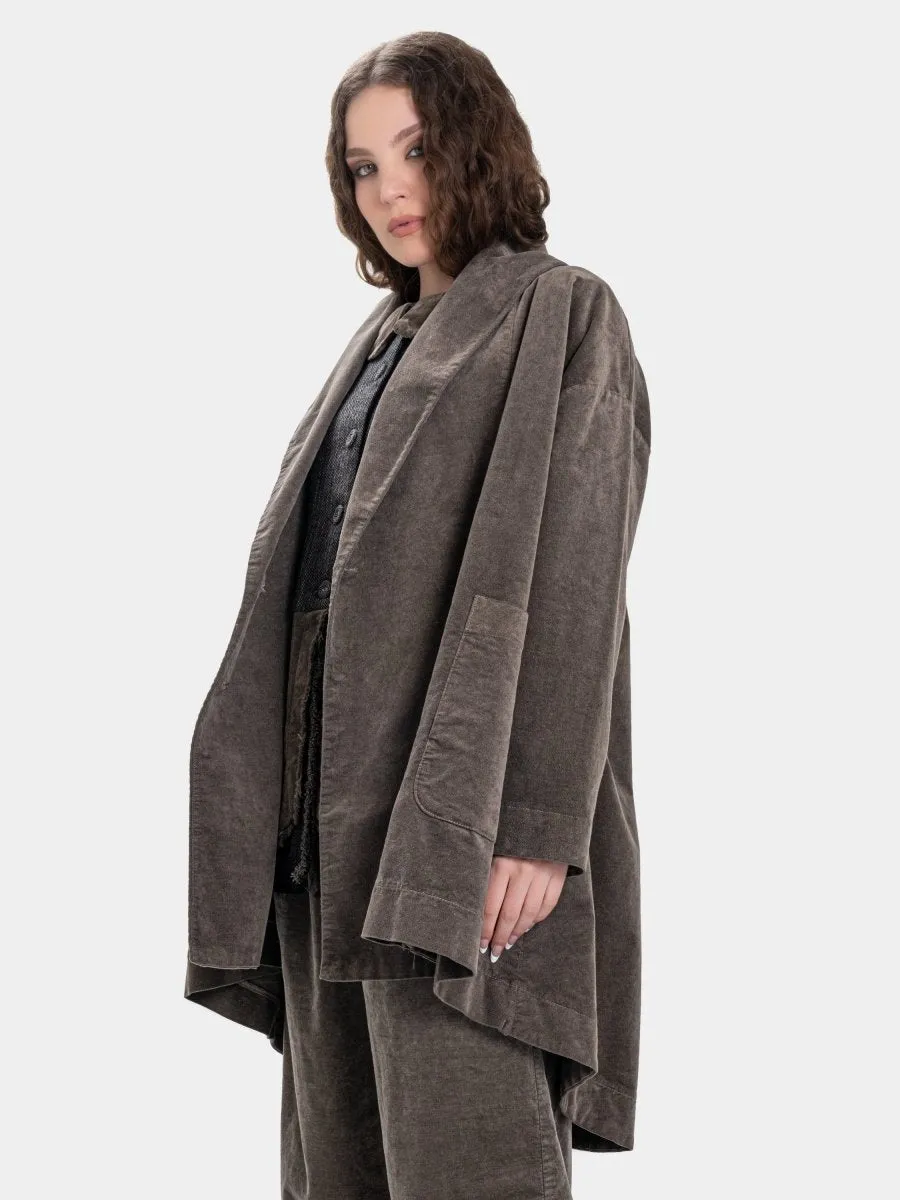Vintage Look Shawl Collar Coat