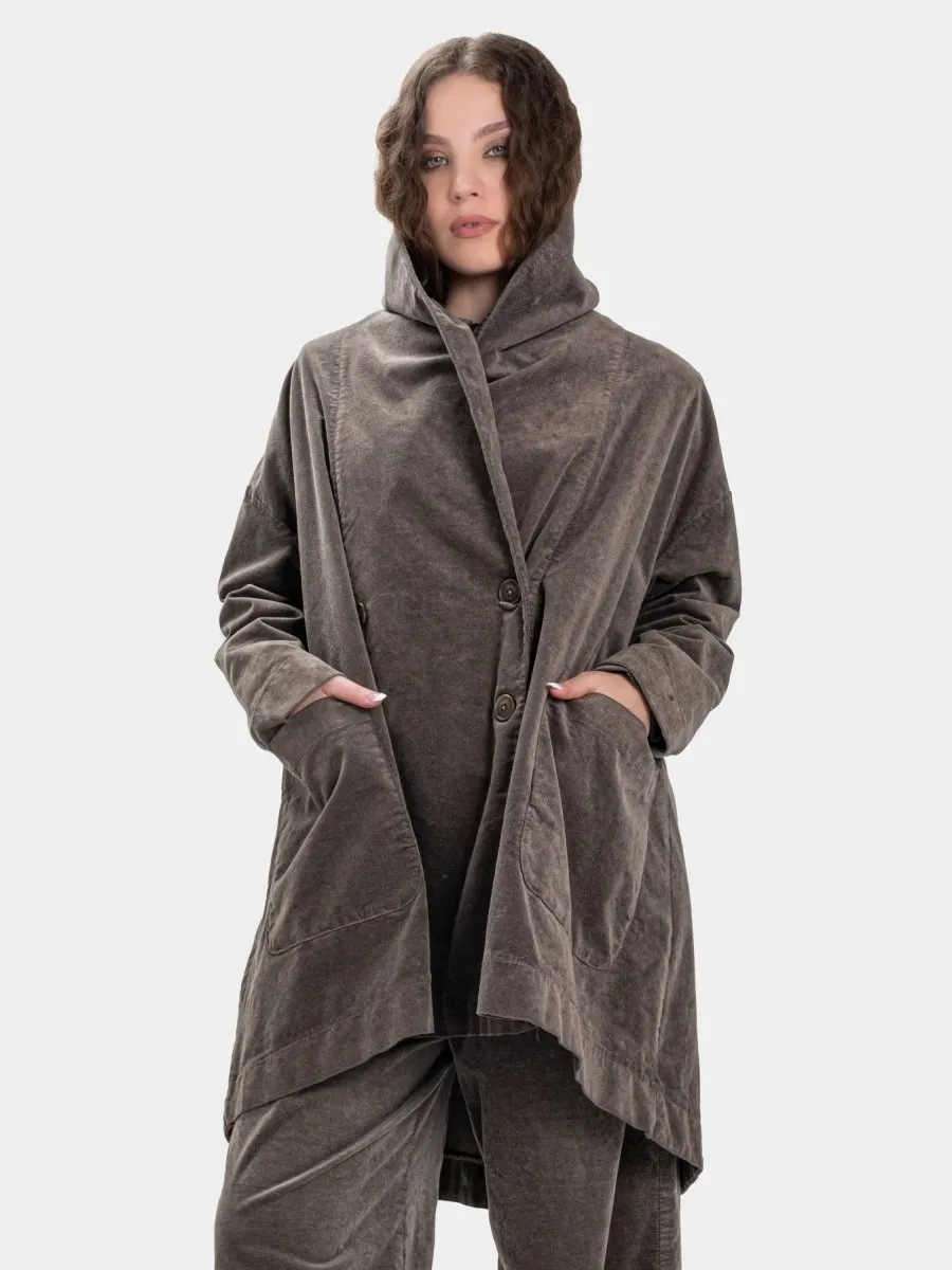 Vintage Look Shawl Collar Coat