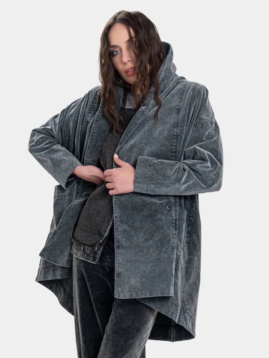 Vintage Look Shawl Collar Coat