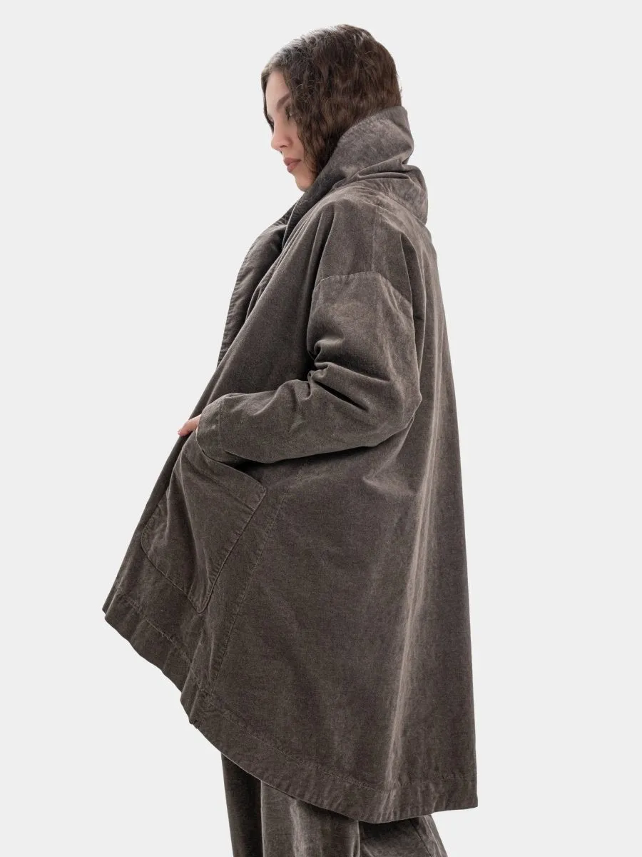 Vintage Look Shawl Collar Coat
