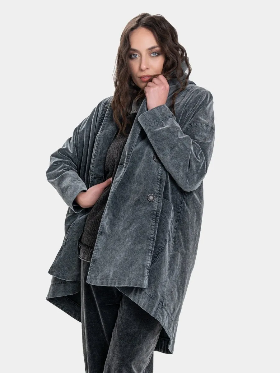 Vintage Look Shawl Collar Coat