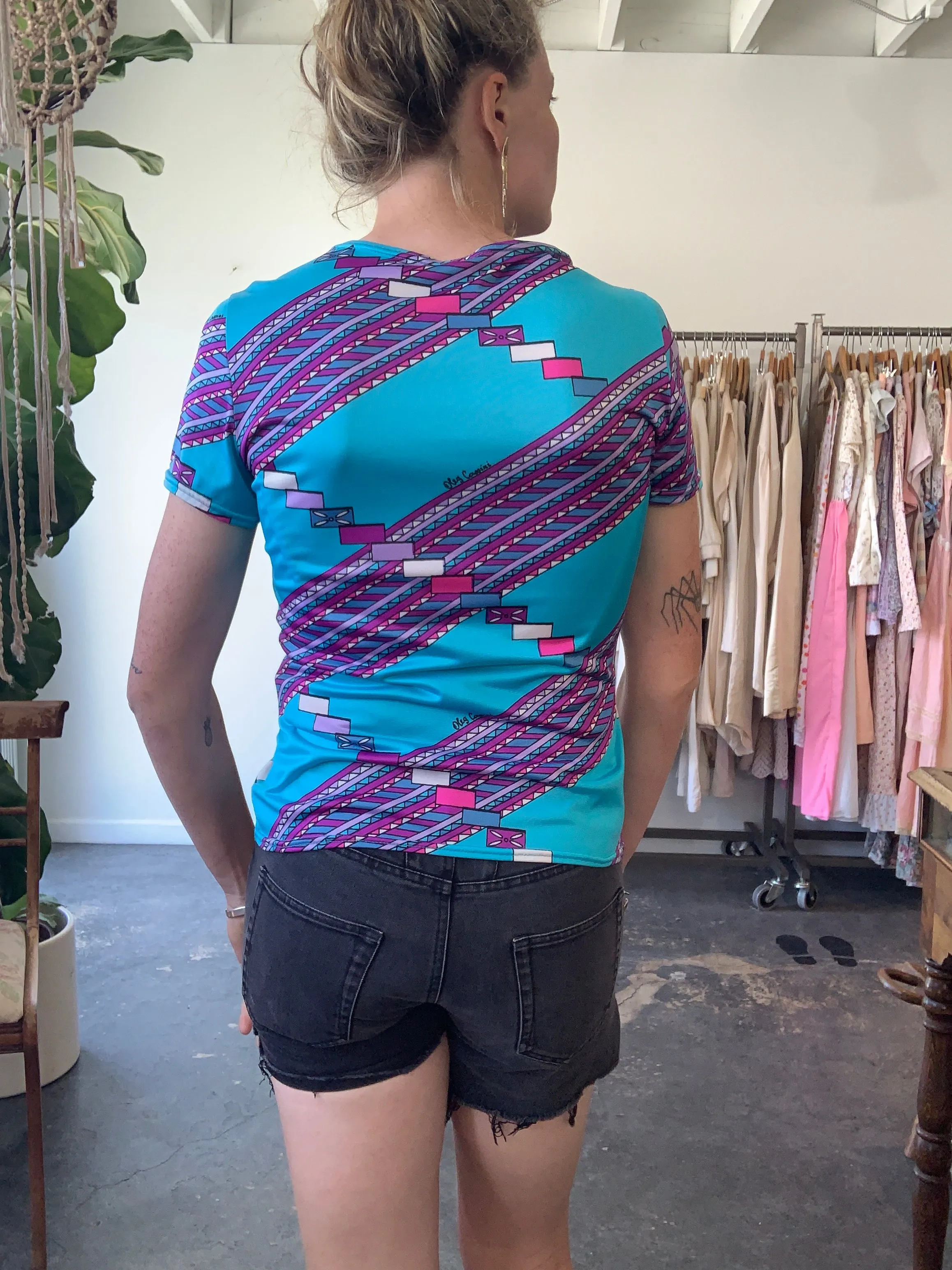 Vintage Oleg Cassini Patterned Tee